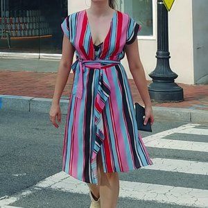 Summer Wrap dress with stripes